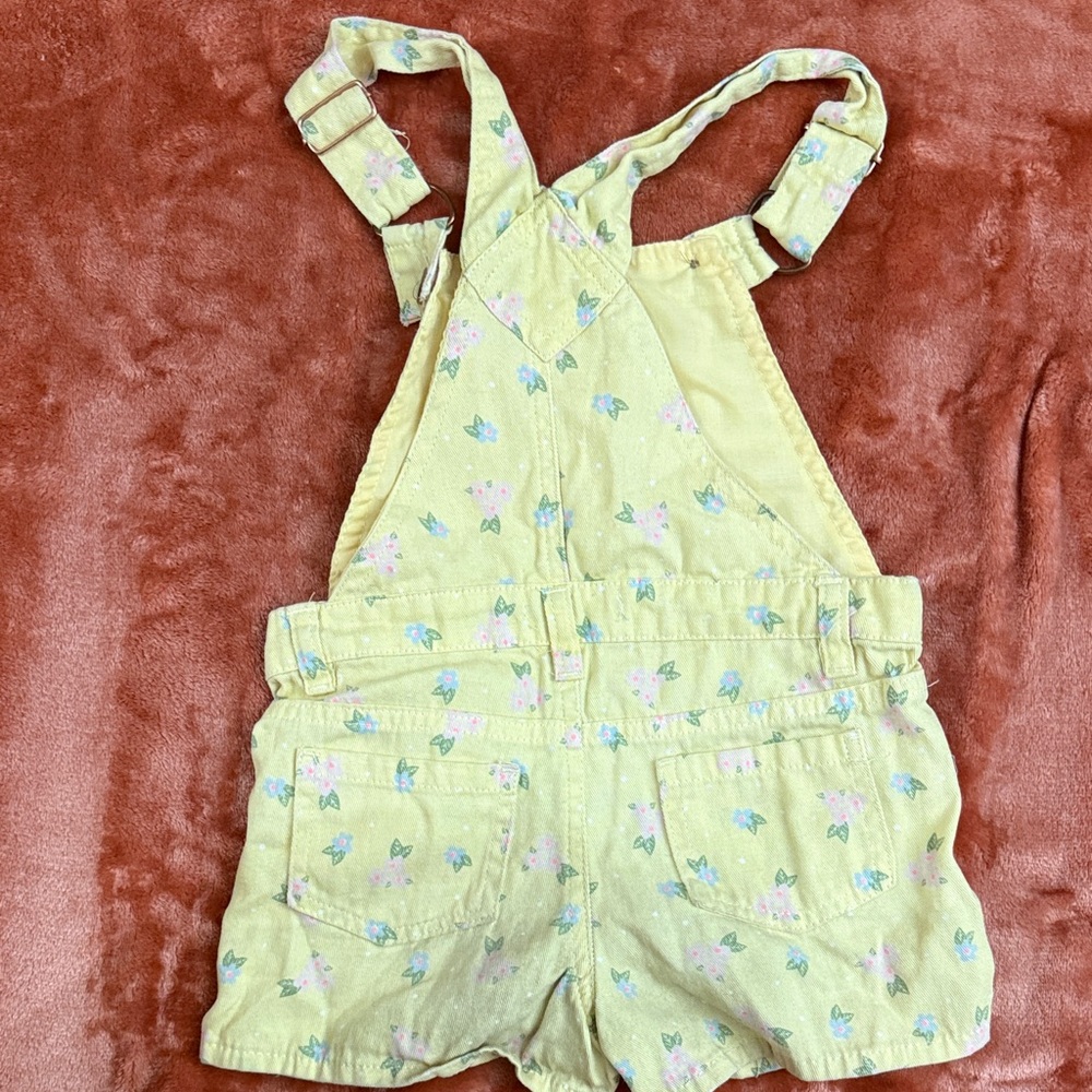 Nannette Kids Yellow Floralshorts Kids Overalls Size 5 - Picture 4 of 4